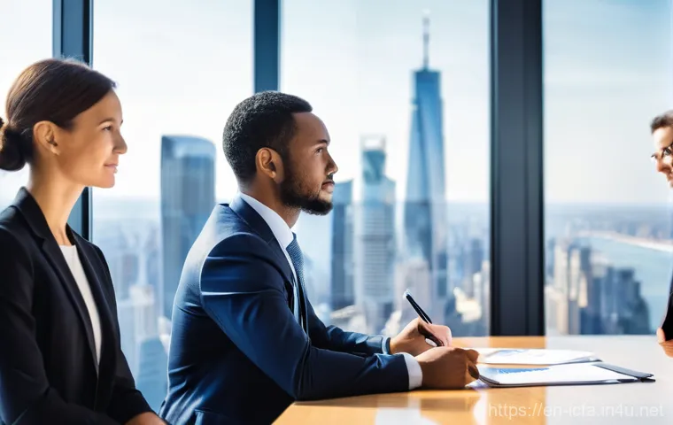 CFA 취득 후 해외 취업 준비 - **Prompt:** A diverse group of finance professionals, including men and women of various ethnicities...