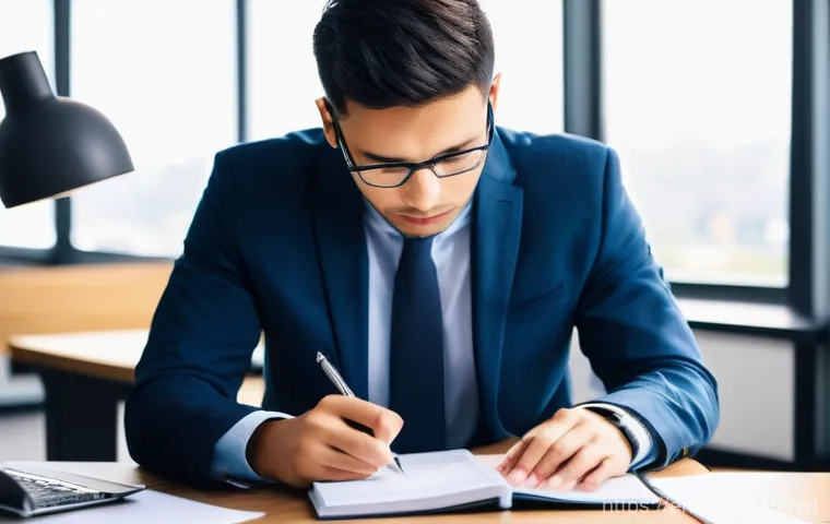 CFA 시험 시뮬레이션의 필요성 - **"A determined professional, in their late 20s or early 30s, dressed in a sharp business casual out...